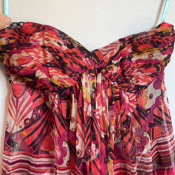 Colourful Marciano Silk Dress - Size Small - Picture 2 of 7